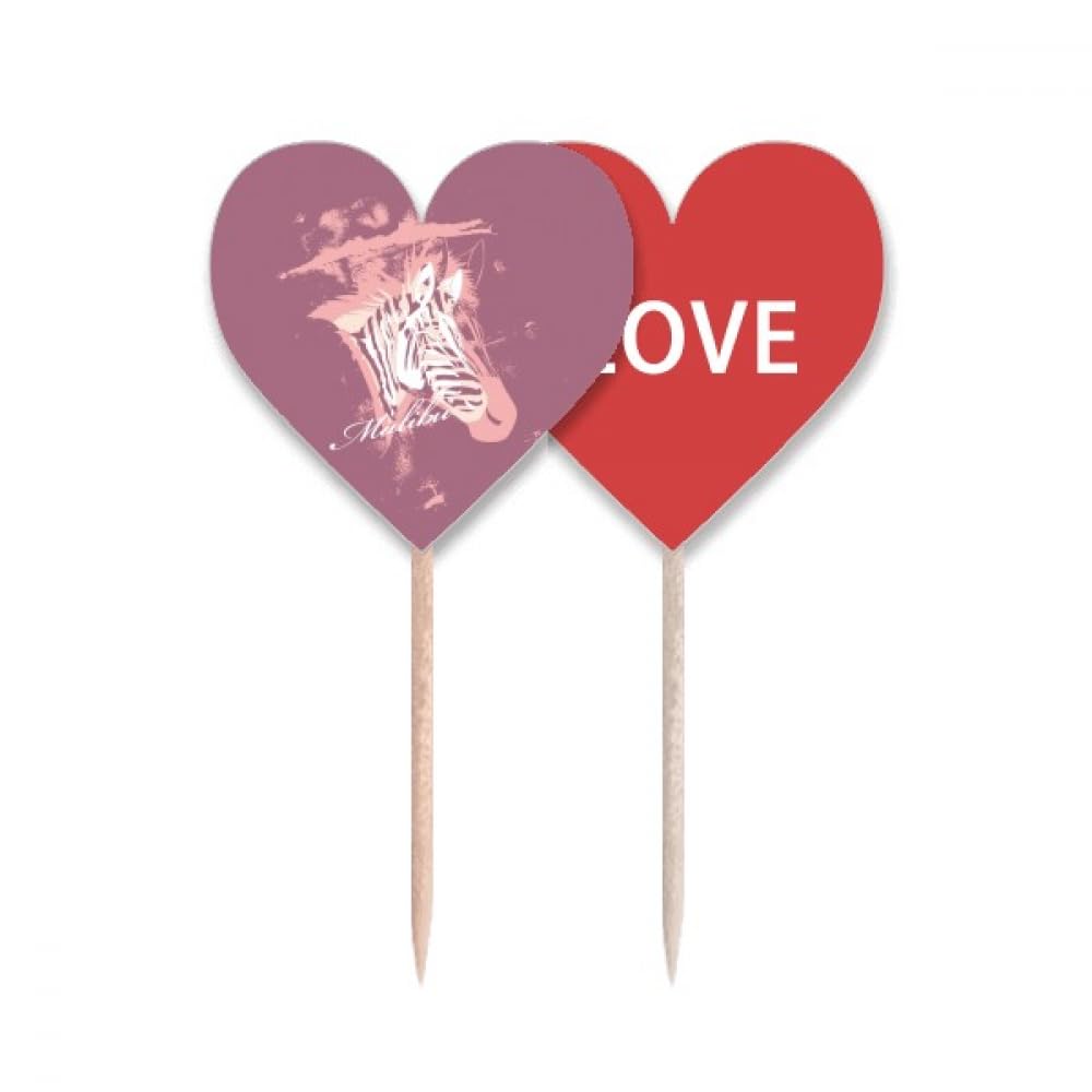 Cure-dents animal violet Love Heart pour sublimer vos présentations de buffets
