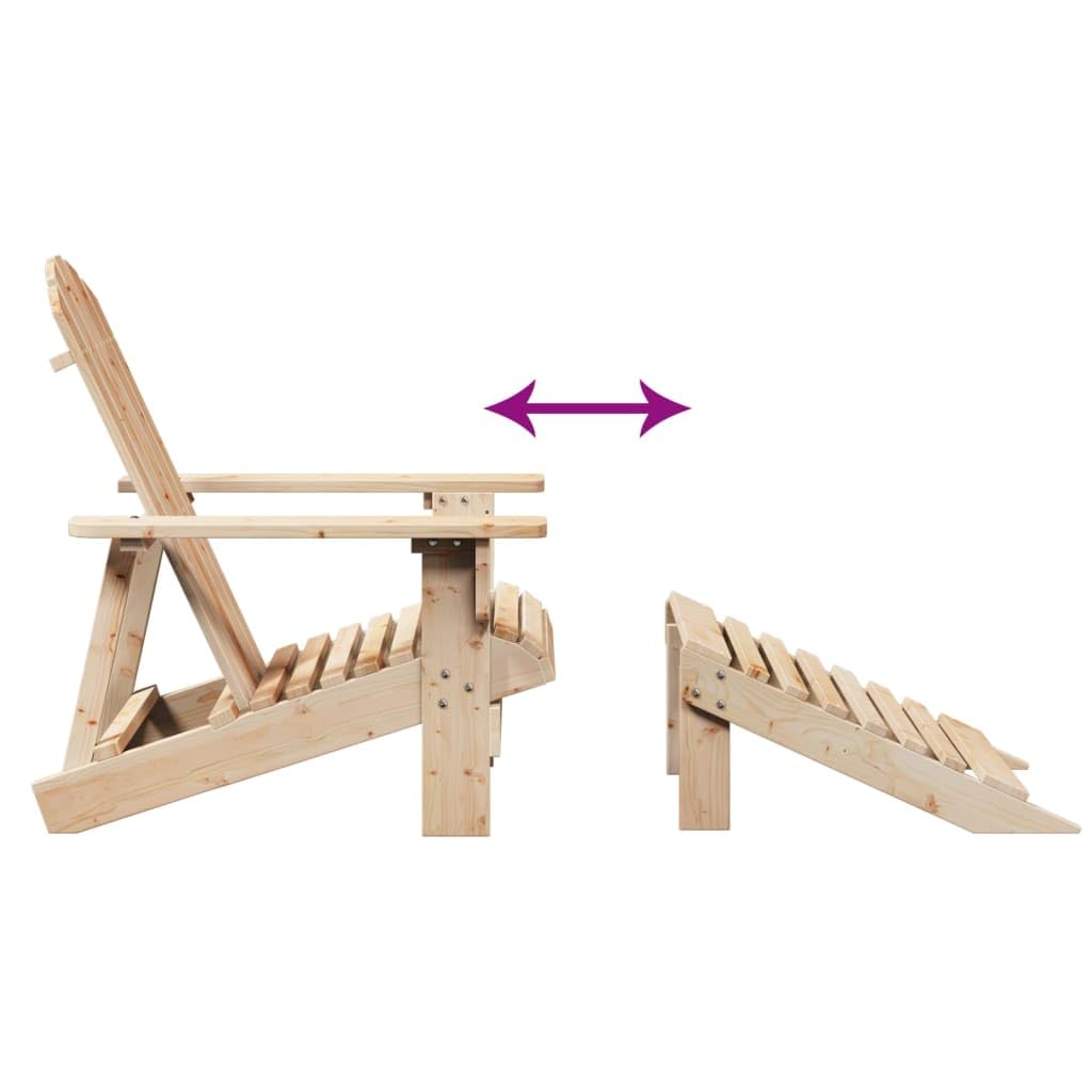 Silla Adirondack de Madera Maciza de Abeto, Silla Jardín Adirondack, vidaXL