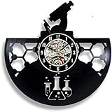 ◆ Material: vinilo, tamaño: 30 cm, color: negro. Cada reloj de pared tiene un diseño único, con pegatinas en la esfera.