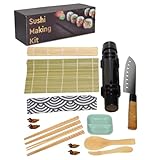 lekue sushi kit ACCESORIOS: 1 Molde, 2 esterillas de bambu, 1 cuchillo, 1 paleta de arroz, 1 esparcidor de arroz, 4 palillos(par) con 1 bolsa de tela, 4 soportes para los palillos, 1 plato para salsa e instrucciones de uso.
