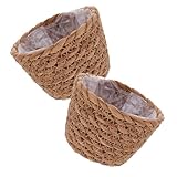 UPKOCH 2 Piezas Cesta Tejida para Plantas Macetero Rústico Natural Jardinera Decorativa Interior Cesta Floral Ligera y Resistente para Tiestos y Plantas de Interior Color Color Aleatorio