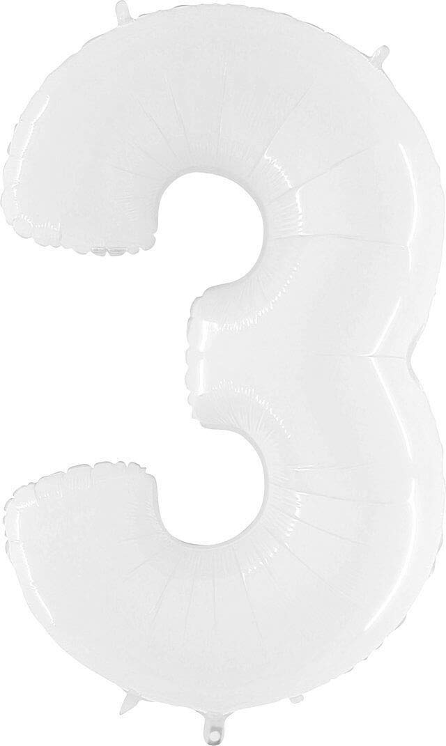 Grabo Folienballon Superloon – 101,6 Cm Lang, Weiß, Für Helium Oder Luft, Glänzend & Langlebig