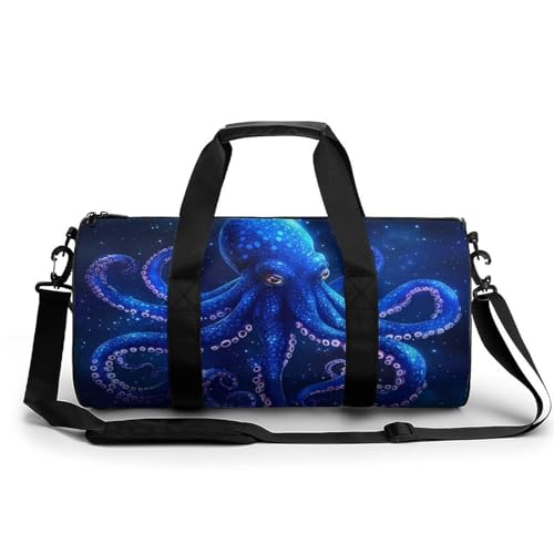 Octopus Galaxy Star Sports Gym Bag Travel Duffel Workout Bag with Adjustable Strap