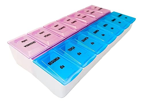 Caixa Porta Comprimido Organizador Semanal 2xdia Remedio