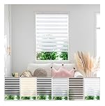 Zebra Day Night Roller Blinds - Made to Measure Day and Night Roller Window Blind with Light Filtering Privacy - Easy Fit Custom Roller Blind by Aprica (Colour White - Width 120cm Max - Drop 210cm)