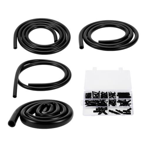 Motoforti Silicone Vacuum Tubing Hose Automotive Vacuum Line 3.3Ft 4/6/8/12m ID 2mm Thickness High Temperature Black 1 Set 130PSI Max Pressure