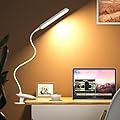NYBFPCT Desk Lamp, Table Lamp 1500mAh Dimmable Reading Lamp with Clamp and Type-C Charging Port, Desk Light for Home Office Reading Working Studying Gooseneck Adjustable Flexible - White