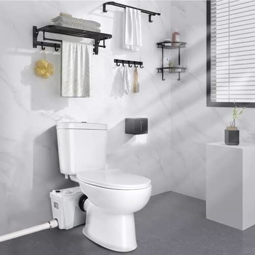 500Watt Macerating Toilet With Pump, Dual-Flush Toilet System For Basement Room, Upflush Toilet Kit Included Maerator Pump, Elongated Toilet Bowl, Water Tank, Toilet Seat #TOP3