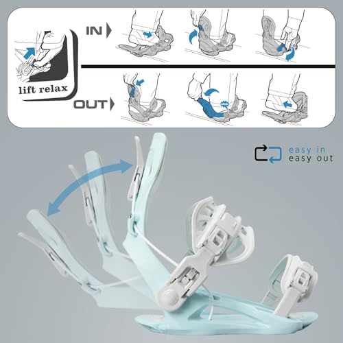 XCMAN Rear Step in Style Snowboard Bindungen Leichte Rear Entry All-Mountain Bindungen für Männer Frauen Einfaches EIN- und Aussteigen