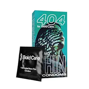BOLD CARE 404 Super Nano Thin Condoms For Men | 50 Microns | 10 Units | Intense Fit with a Barely There Feel | With Disposable Pouches