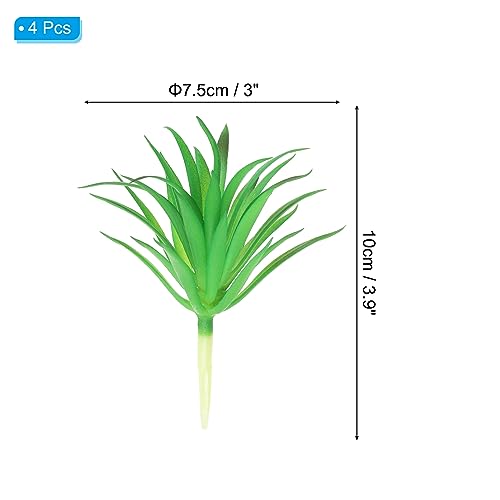 PATIKIL Artificial Succulent Plants, 4 Pack Small Fake Plants Faux Succulents Plant Unpotted for Home Garden Decoration Dark Green - Image 2
