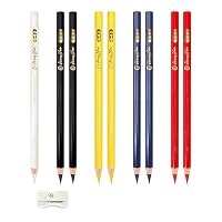 Lot De 9 Craies De Couturière Blanches – Pour Marquer Tissu, Bois, Papier – Lavables à L’eau – Avec Taille-crayon – Pour Couture Et DIY