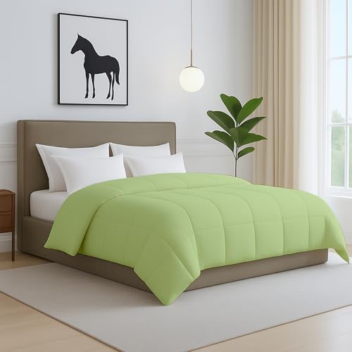Image of Comforter for Double Bed - Soft Winter Blanket /AC Comforter | Dohar | Duvet | Ultra Soft & Lightweight - Sage /Green Color