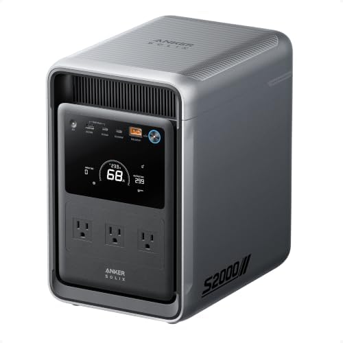 Anker SOLIX S2000 Portable Power Station, 2,010Wh, 1,500W, Home B...