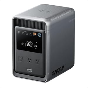 Anker SOLIX S2000 Portable Power Station, 1500W Solar Generator for Home Us...