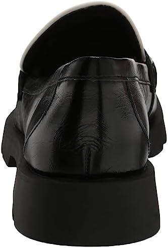 Dolce Vita Women's Elias Loafer Flat, Black/White Crinkle Patent, 5 | Image 2
