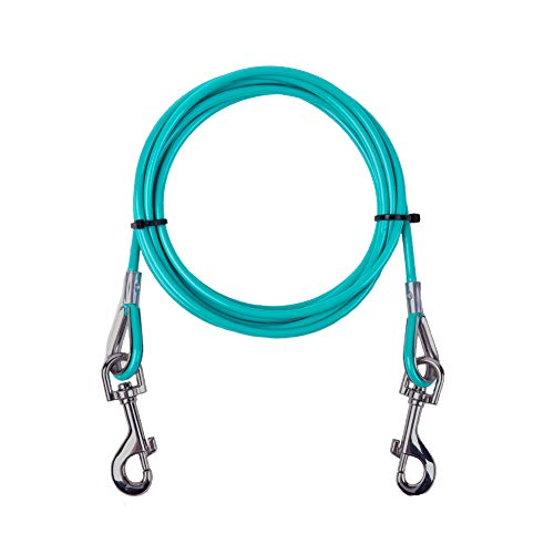 AMOFY 10ft Dog Tie Out Cable for Outdoor Use