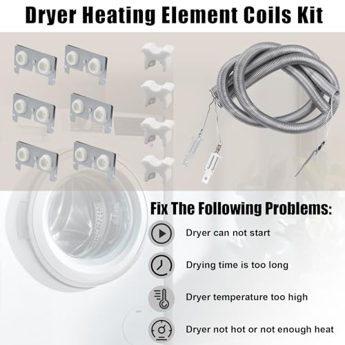 WE11M23 WE11X10007 Dryer Heating Element Kit with 2 Coils 6 Ceramic Insulators 4 Coil Support, Compatiable with G-E Hot-point Dryer Replaces AP2620171 AH265605 824395 EA265605 PS265605 by PMIIO - Used condition - Image 5