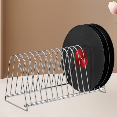 Soporte triangular para discos de vinilo de acero inoxidable premium 4