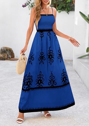 Image of PRETTYGARDEN Women's Summer Boho Maxi Dress Floral Sundresses