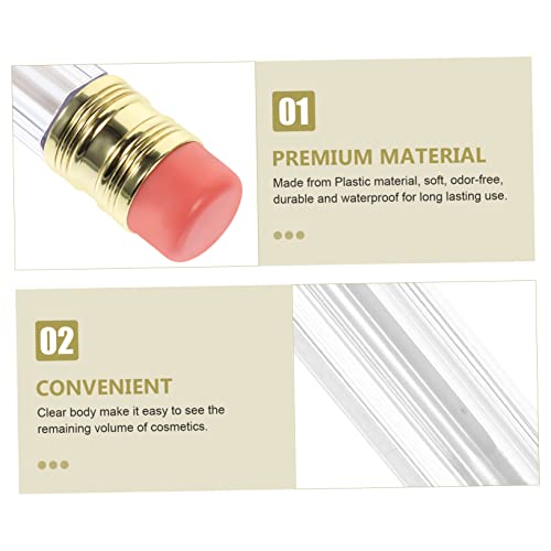 Beavorty 12Pcs Sample Containers Clear Lip Gloss Tubes Makeup Lip Gloss Plastic Lipgloss Tubes Pencil Shaped Lip Gloss Tubes Lip Balm Containers Lip Balm Tube Air Traffic Control Travel #TOP7