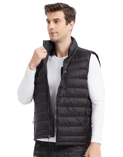 Lesmart Mens Down Vest Lightweight Packable Winter Outdoor Puffer Vest Jacket with Pockets2