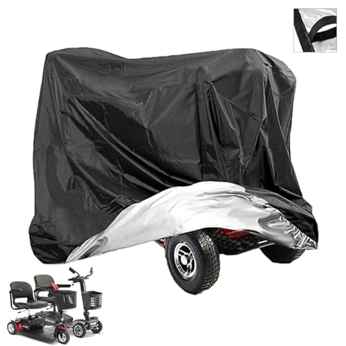 VVHOOY Mobility Scooter Cover, 210D Oxford Heavy Duty Waterproof 4 Wheel Power Scooter Travel Storage Cover All-Weather Outdoor Protection 67 x 24 x 46 inch/170x61x117cm