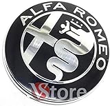 2 Badges compatibles avec Alfa Romeo Mirror Black 74mm Emblem Avant Arrière Capot Green 147 156 159 Brera Mito Metal