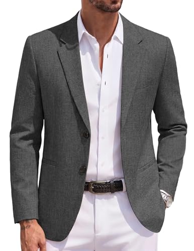COOFANDY Mens Blazer Casual Sport Coats Regular Fit Lightweight Suit Jacket(Dark Charcoal,XXL)