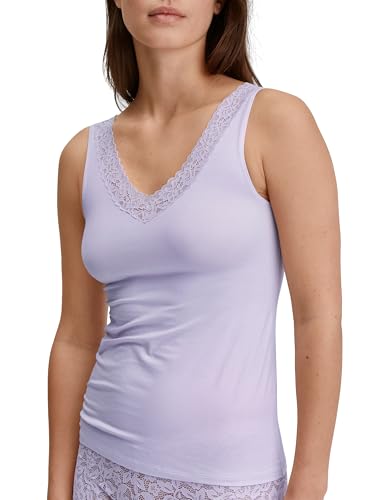 CALIDA Natural Comfort Lace Shirt Femme en coton bio top dentelle blanc