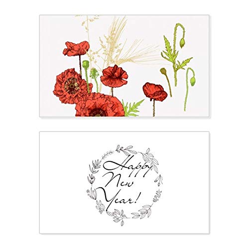 Tarjeta de año nuevo con amapolas: un detalle emotivo y elegante para tus seres queridos
