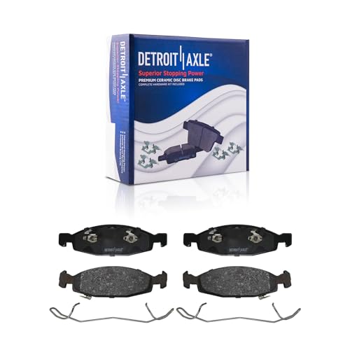 Image of Detroit Axle - Brake Pads for Jeep 1999 2000 2001 2002 Grand Cherokee | Front and Rear Ceramic Brake Pads with Hardware Replacement