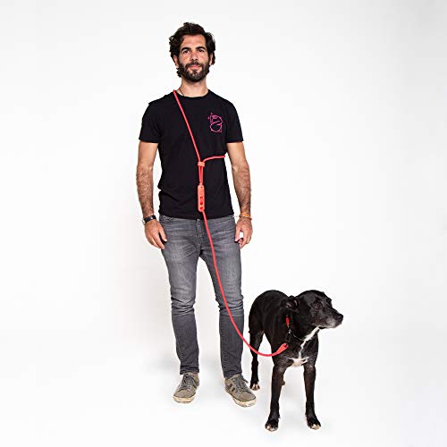 Neon Coral 3-In-1 Hands-Free Dog Leash, Versatile Crossbody Rope Leash, Adjustable Long Leash #TOP2