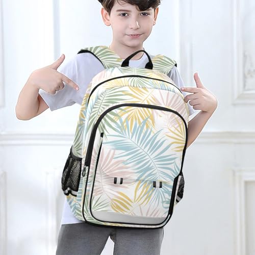 Sac à dos coloré feuilles de palmier avec grand compartiment d'école