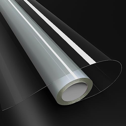 UOOLI Clear Sticky-Back-Plastic Self-Adhesive Transparent Vinyl - Sticky Film 40X500cm Contact Paper for Book Covers Wall Furniture Kitchen Backsplash Covering Countertop
