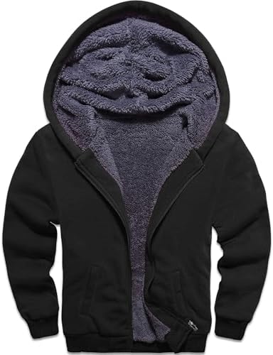 SwissWell Fleecejacke Kinder Jungen Warme Gefüttert Sweatjack Fleece Jacke mit Kapuze Jungen Winterjacke Kapuzenjacke für Kinder mit Reißverschluss Kuscheljacke