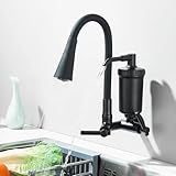 Torneira Preta Com Filtro Para Cozinha, Torneira Flexível De Parede Cozinha, Torneira Preta Gourmet...