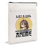 Custodia per libro per fan degli anime, copertina in brossura con cerniera, regalo per amanti degli anime, per ragazze, donne, amiche, sorelle, per compleanno e Natale, con scritta "Just a girl who