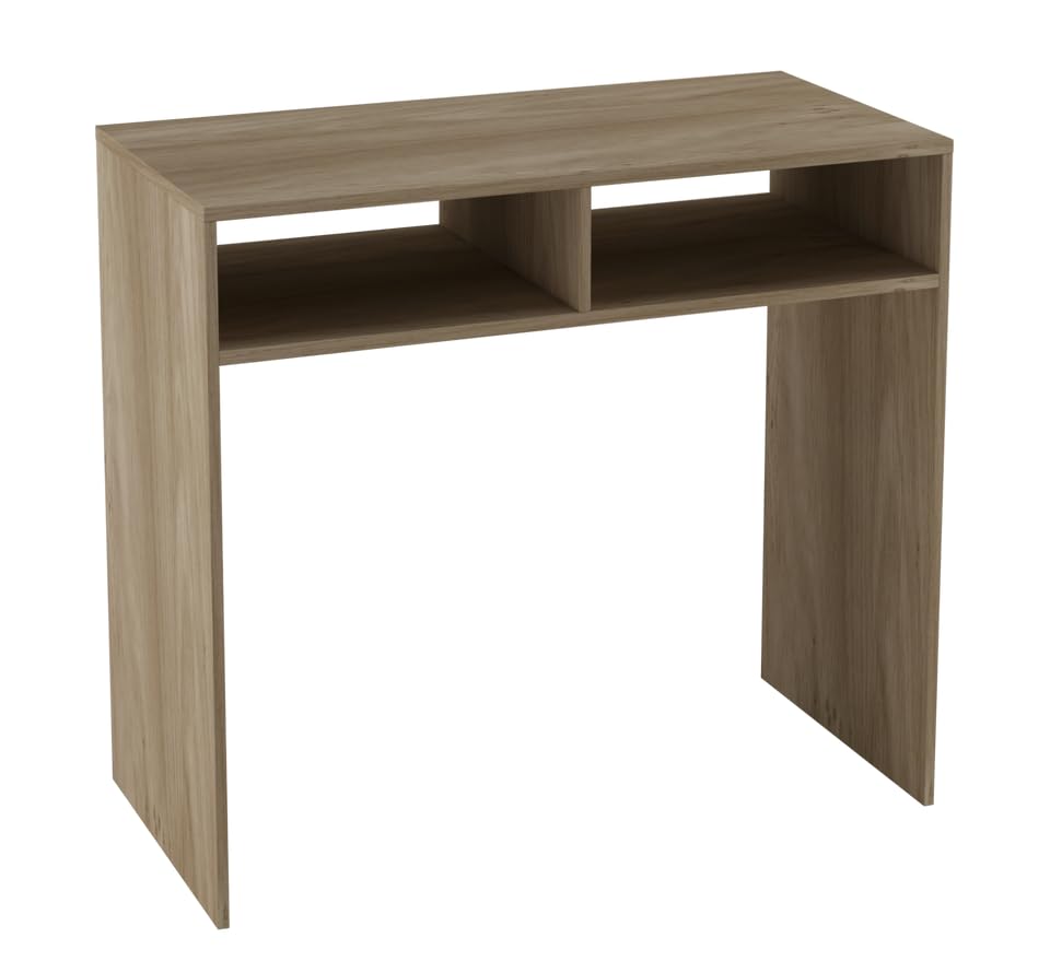 URBNLIVING 80cm Wood Console Table PC Laptop Computer Desk Office Hallway 2 Storage Shelves
