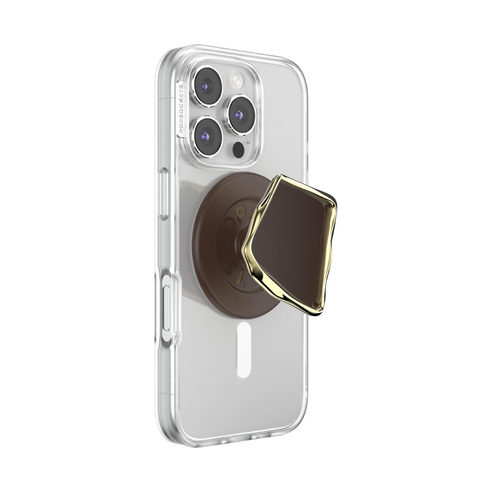 PopSockets Phone Grip for MagSafe with Kickstand, Magnetic Stand, Swappable Top, Secure Hold for iPhone MagSafe Cases, Phone & Tablet Grip - Enamel Cocoa Cut
