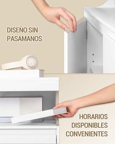 Miniatura 5 de Hzuaneri Aparador, Armario De Cocina Con 2 Puertas Con Sección De Buffet Abierta, Armario De Almacenamiento, Estantes Ajustables, Estilo Moderno, Apto Para Cocina, Salón, 40 X 80 X 85 Cm, Blanco