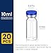 10ml Sterile Vials with Self Healing Injection Port and Sealing Cap, Glass Sterile Vials for Injections (20 Pack)