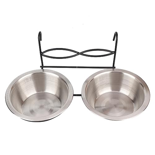 Petmaker Edelstahl-Hundenäpfe zum Aufhängen Hundehütten, 28 x 14 x 6 cm, doppelt hängender Futter- und Wassernapf aus Edelstahl mit Haken Katzen, Hunde, Welpen, Käfige