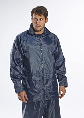 Portwest Us440 Men's Lightweight Waterproof Classic Rain Jacket Navy, Small #TOP3