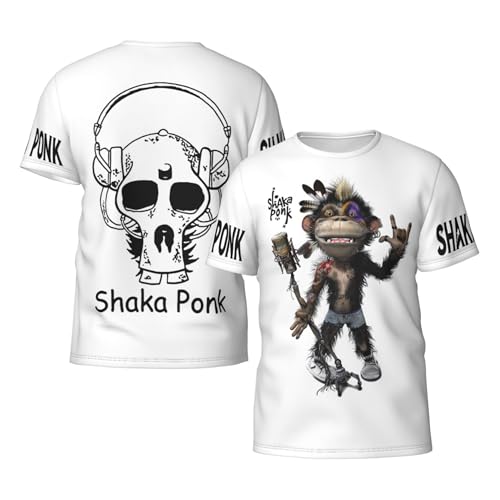 Photo de Ponk Monkey Rock Band Shaka T-Shirt pour Homme Tee-Shirt à la Mode Élastique Respirant Doux et Confortable pour la Maison Le Sport l'école...