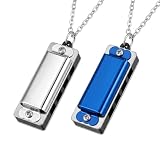 Lot de 2 Mini Harmonicas Collier pour Enfant et Débutant, Harmonica 4 Trous 8 Notes, Instr...