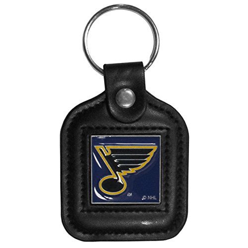 NHL Siskiyou Sports Fan Shop St. Louis Blues Square Leather Key Chain One Size Black