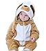 Doladola Bebé Niño Niña de Dibujos Animados Animal con Capucha Onesies Infantil Pijama Mameluco (Size100 (Altura:80-90cm / 1.5-2 años bebé), Perezosos)