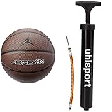 Nike 9018/2 Jordan Legacy 8P Basketball Dark Amber/Black/Metallic 7 & uhlsport Ballpumpe klein (6