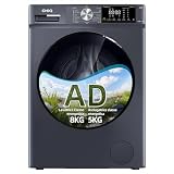 CHiQ CW85862HX Lavasciuga 8/5kg, Motore Inverter 1400 Giri/min, 15 Progr., Lavaggio One-Touch, Vapore & Antiallergico, Cestello 530mm, Oblò 33cm, Grigio [Classe A/D]